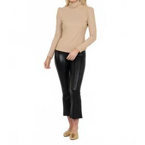 NEW EMILY MCCARTHY tessa turtleneck top in metallic gold knit